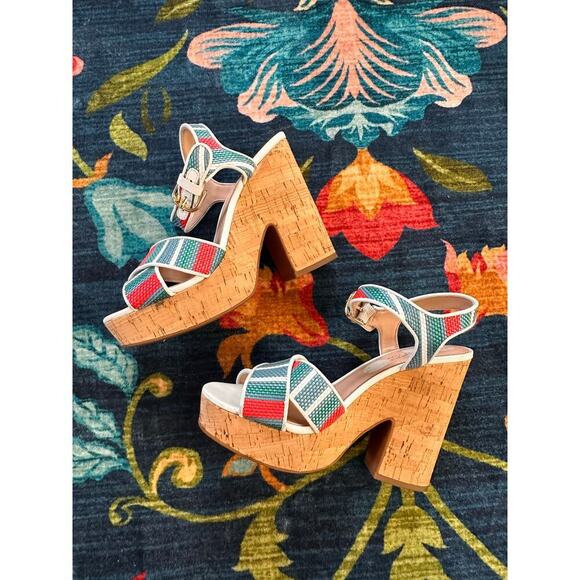 Kate Spade Grace Raffia Platform Sandals Size 7.5 - Picture 5 of 10